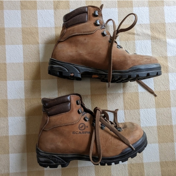 Scarpa Men's Tan Leather Outdoor Hiking Boots Size 39